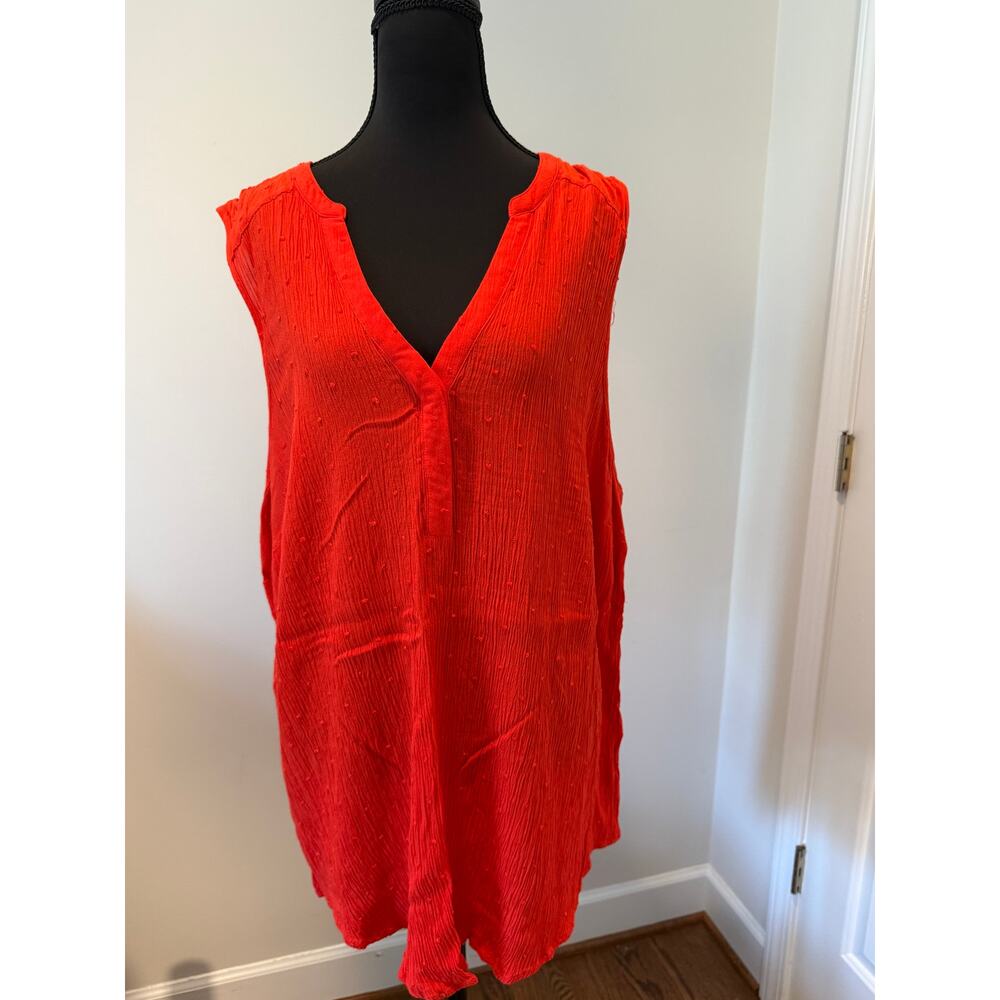 Torrid Harper Sleeveless Orange V-Neck Tunic Top